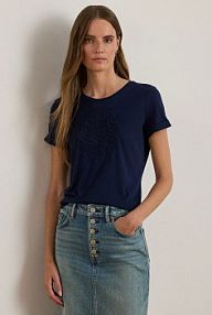 T-shirt Lauren Ralph Lauren  granatowy damski 200P03753