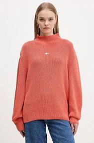 Sweter Tommy Jeans  pomarańczowy damski DW0DW21676