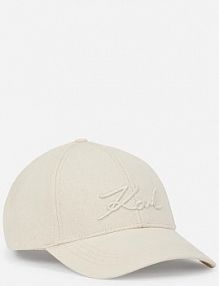 Czapka z daszkiem Karl Lagerfeld  beżowa damska A1W33069