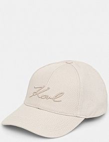 Czapka z daszkiem Karl Lagerfeld  beżowa damska A1W33069