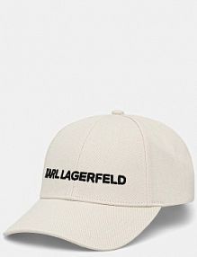 Czapka z daszkiem Karl Lagerfeld  beżowa damska A1W33071