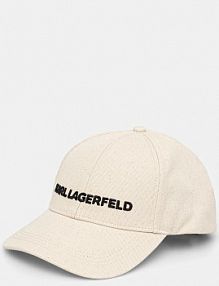 Czapka z daszkiem Karl Lagerfeld  beżowa damska A1W33071