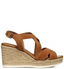 Espadryle Geox  brązowe damskie D35GVC.00021.