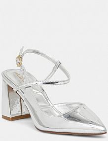 Sandały na obcasie ALDO  srebrne 13984699