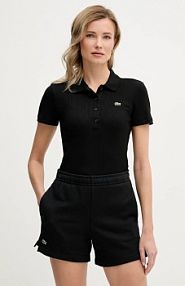 Koszulka polo Lacoste  czarna damska DF5377