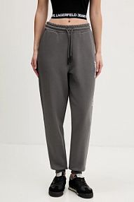 Spodnie dresowe Karl Lagerfeld Jeans  szare damskie A1W10058