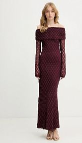 Sukienka bardot  bordowy 59776DB