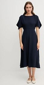 Sukienka Sandro Ferrone  granatowa S23XBEBRANCAL