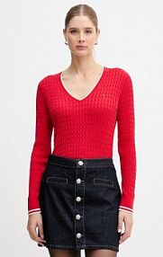 Sweter Tommy Hilfiger  czerwony damski WW0WW44987