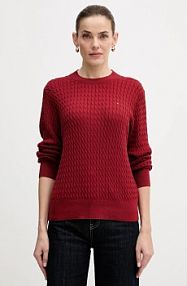 Sweter Tommy Hilfiger  bordowy damski WW0WW44993