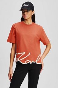 T-shirt Karl Lagerfeld  pomarańczowy damski A1W17013