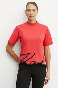 T-shirt Karl Lagerfeld  czerwony damski A1W17013