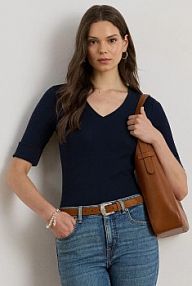 T-shirt Lauren Ralph Lauren  granatowy damski 200815843