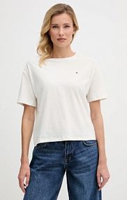 T-shirt Tommy Hilfiger  beżowy damski UW0UW05763
