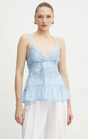 Bluzka ERMANNO Firenze  niebieska damska 56TL025ES3