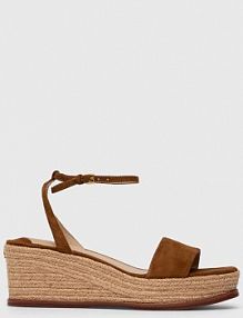 Sandały na obcasie Lauren Ralph Lauren  brązowe 802920421002.