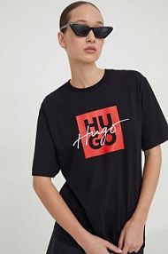 T-shirt HUGO  czarny damski 50485373
