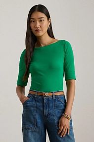 T-shirt Lauren Ralph Lauren  zielony damski 200654963