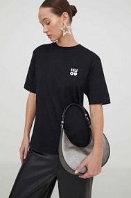 T-shirt HUGO  czarny damski 50489198