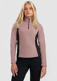 Bluza z polaru brązowa 4F damska 4FWAW25UFLEF064-80S