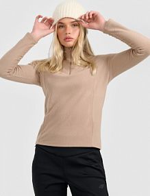 Bluza z polaru brązowa 4F damska 4FWAW25UFLEF069-82S