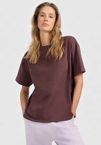 T-shirt brązowy 4F damski 4FRAW25TTSHF3624-82S