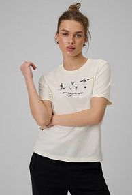 T-shirt beżowy 4F damski 4FRSS26TTSHF3447-12S