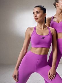 Biustonosz sportowy różowy 4F 4FRSS26USBAF287-54S