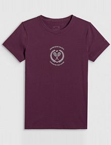 T-shirt czerwony 4F damski 4FWSS26TTSHF2723-60S