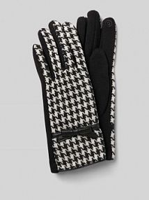 Skórzane rękawiczki z ozdobnymi szwami EEM czarne EAN 2020-0122-LBW