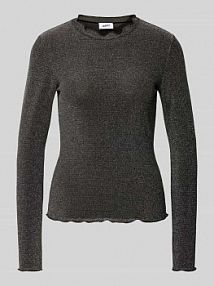 Bluzka z długim rękawem i błyszczącą przędzą model Markhild moves srebrna damska EAN 164324106