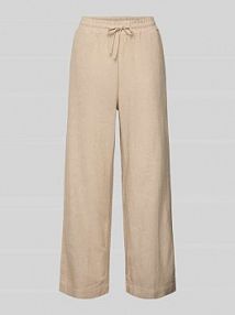 Spodnie lniane z prostą nogawką i wpuszczanymi kieszeniami model Lava FREE/QUENT beżowe damskie EAN 124620