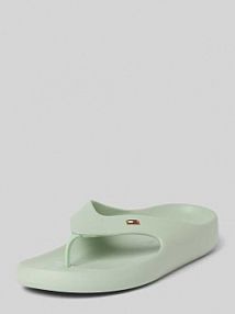 Japonki profilowane z detalem z logo Tommy Hilfiger zielone damskie EAN FW0FW08522