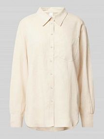 Bluzka lniana o kroju relaxed model FLAXY YAS beżowa damska EAN 26033883