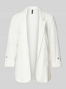Krótki żakiet o luźnym kroju z mieszanki wiskozy i lnu model JESMILO Vero Moda biały EAN 10279700