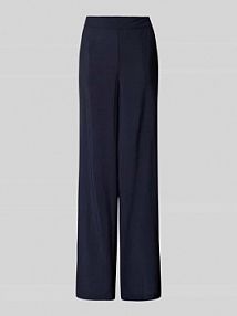 Spodnie materiałowe o luźnym kroju z mieszanki wiskozy s.Oliver RED LABEL granatowe damskie EAN 2161117