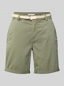 Szorty chinosy o kroju regular fit z plecionym paskiem s.Oliver RED LABEL oliwkowe damskie EAN 2161341