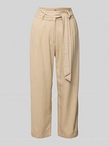 Kuloty o kroju regular fit z wiązanym paskiem model CARO Only beżowe EAN 15255128