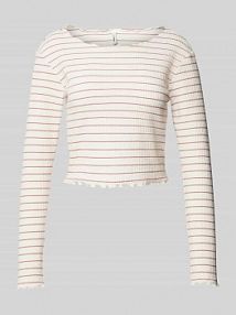 Top krótki o kroju slim fit o fakturze wafla model ANITS Only różowy damski EAN 15343327