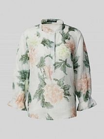 Bluzka o kroju regular fit ze stójką LUISA CERANO turkusowa damska EAN 218575 3747