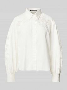 Bluzka o kroju relaxed fit z bufiastymi rękawami LUISA CERANO biała damska EAN 218292 4164