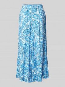 Spodnie szerokie z mieszanki wiskozy z elastycznym pasem s.Oliver RED LABEL niebieskie damskie EAN 2168803