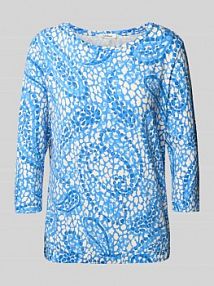 Bluzka o kroju regular fit z wiskozy i streczu z rękawem o dł. 3/4 s.Oliver RED LABEL niebieska damska EAN 2164109