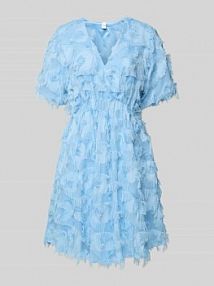 Sukienka koktajlowa o długości do kolan z dekoltem w serek model PAZYLLA YAS niebieska EAN 26037234