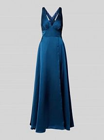 Sukienka wieczorowa z głębokim dekoltem w serek luxuar niebieska EAN 5294-P