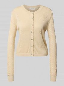 Kurtka z dzianiny z ażurowym wzorem model JEANINE GUIDO MARIA KRETSCHMER WOMAN beżowa damska EAN GMK4605001