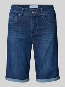 Bermudy o kroju regular fit z denimu z zakładką Angels niebieskie damskie EAN 311280000