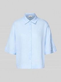 Bluzka o kroju relaxed fit z czystego lnu s.Oliver RED LABEL niebieska damska EAN 2165745