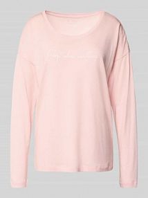 Bluzka z długim rękawem z nadrukowanym napisem Lascana różowa damska EAN BA-60-52