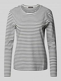 Bluzka z długim rękawem o kroju regular fit z efektem dzianiny Windsor granatowa damska EAN 30047145